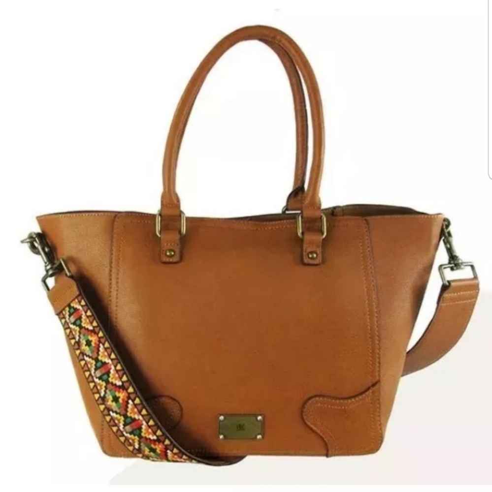 I.N.C INC EMBROIDERED BOHO AZTEC CROSSBODY TOTE BAG